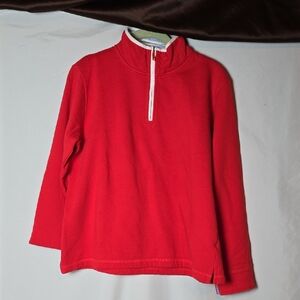 Orvis Red 3/4 Zip Sweatshirt with White Trim